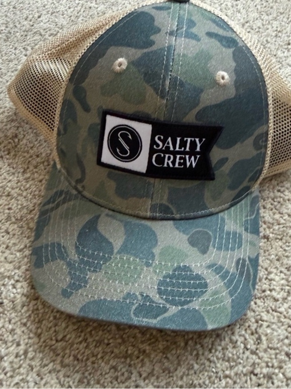 Salty Crew Green Camo Mesh Trucker Hat